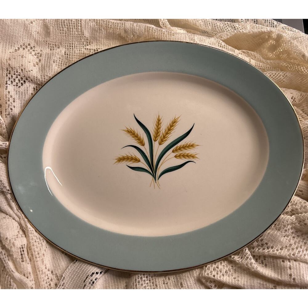 International DS Viking Co Aqua 12” Golden Wheat Platter